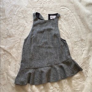 Grey tank top blouse with high neck